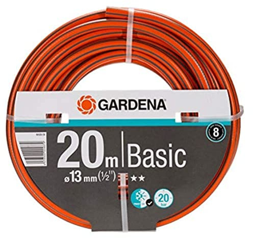Gardena 4078500004879 Gartenschlauch Basic 1/2 Zoll, 20 m, Grau, 30 x 30 x 30 cm