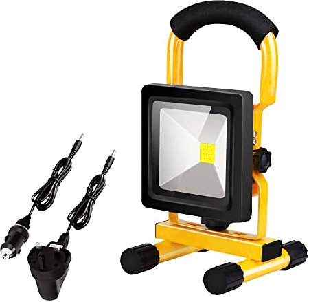 Edasion LED Rechargeable Work Light Portable Floodlight 10W USB Battery Light Super Bright 2000LM Waterproof Outdoor Stand Work Lamp for Car Garage Camping Fishing Hiking Workshop Garden