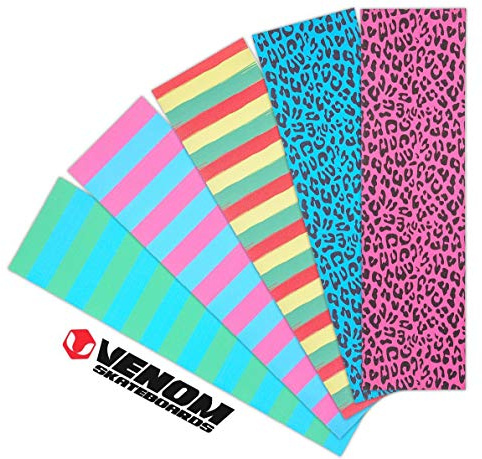 Venom Professional Grade Skateboard Griptape 23 cm x 83 cm – rastaränder