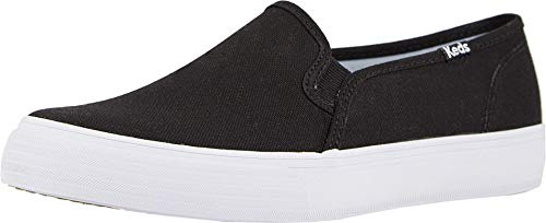 Keds Double Decker Slip on, Sneaker Womens, Black Canvas, 8 Medium