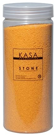 KASA DECORATION Gefärbter Sand Orange für Dekorationen 1120 g, 11 dekorative Farben in starren Dosen mit Schraubverschluss, dünn 0,2-0,6 mm, ideal für Ihre Dekorationsideen