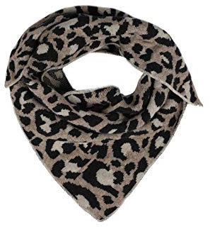 Zwillingsherz Dreieckstuch Stola Schal mit Kaschmir und Wolle für Kids Mädchen Jungen Kinder - Hochwertiges Cashmere Halstuch mit Leo Animal Print - Perfekt für Sommer Herbst Winter