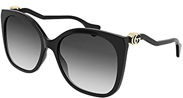 GUCCI Womens GG1010S Sunglasses, Black-Black-Grey, 60