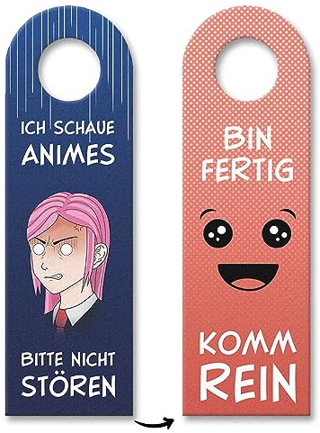 Ich schaue Animes oder Komm rein Türhänger mit Animemädchen Motiv witziger Türhänger Geschenk für Anime Fans mit Manga Motiv