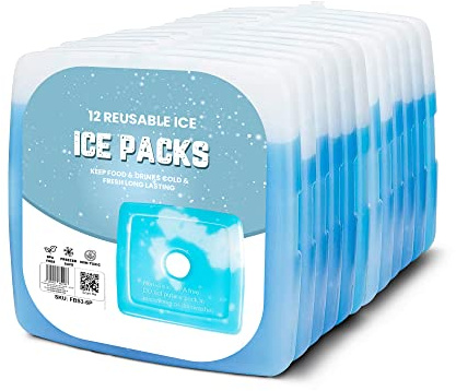 Sterun Reusable Slim & Lightweight Freezer Cold Packs for Lunch Boxes, Coolers & Camping | Freezer Blocks | Ice Packs