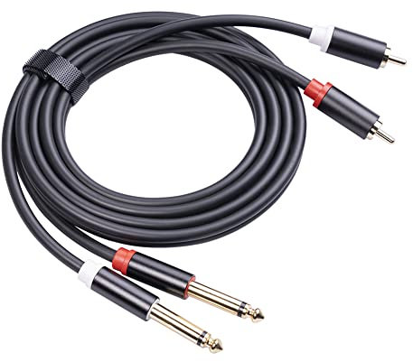 AMZLORD 2 RCA maschio a doppio jack 6.35 maschio cavo audio mixer amplificatore cavo adattatore