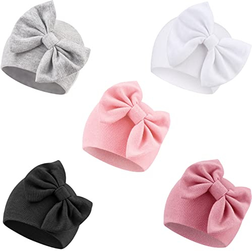 Ensemble de bonnets et moufles pour nouveau-né avec nœud et gants pour bébé garçon fille enfant
