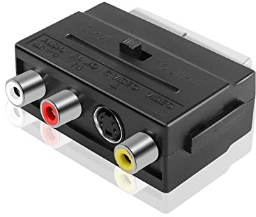 YAODHAOD SCART Adattatore a 3 RCA Phono TV Converter, SCART a A/V (2 AUDIO & 1 VIDEO) per TV DVD VCR