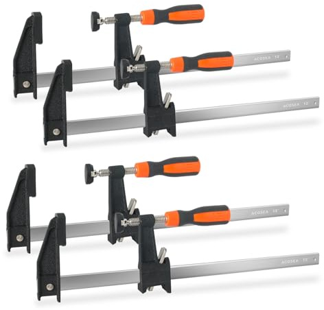 ACOSEA Holzbearbeitungsklemmen, 30,5 cm, robust, verstellbar und schnell zu lösen, Holzklemmen, Halstiefe 6,3 cm, Kraft 272,2 kg, 4 Stück