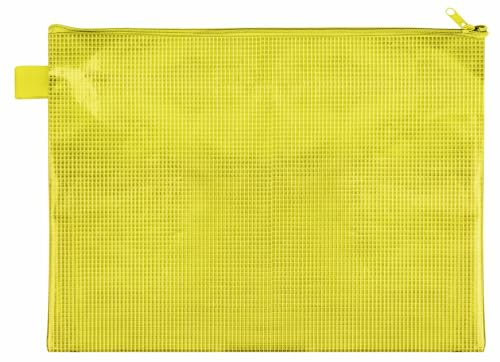 VELOFLEX - Dokumententasche DIN A4 mit Reißverschluss Gelb | Format 320 x 235 mm, aus gewebeverstärktem EVA-Material, PVC-frei, wasserabweisend mit Trageschlaufe