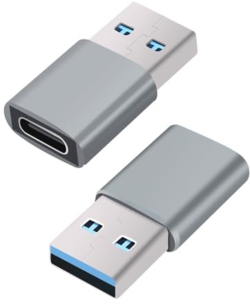 ROTOPATA 4 Pack Adaptador USB 3.0 a Tipo C, 5Gbps Convertidor USB C Hembra a USB A Macho para Carga rápida y Transferencia de Datos, para iPhone 13 14 Plus Pro MAX, iWatch 8, Galaxy S23 S24