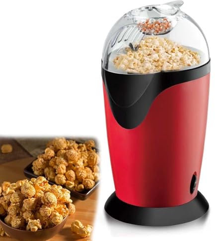 SMoonga DIY popcorn machine, 1200W Electric Popcorn Machine, 2 Min Qucik Popping, 2.6L Capacity Popcorn Popper, for Oil-Free Fat Free and Healthy Snacks,for kids, Movie Nights, Parties