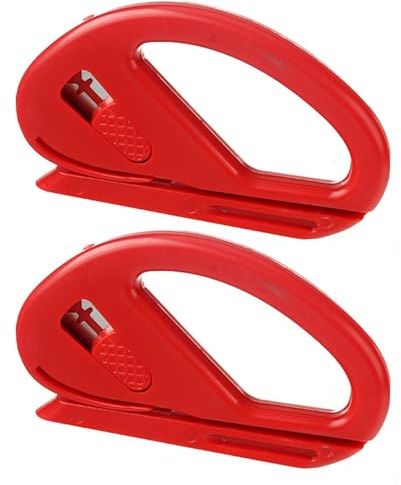 2PCS Sliding Wrapping Paper Cutter, Mini Gift Wrapping Cutter, Lightweight Portable Gift Wrap Cutter Tool for Christmas Thanksgiving Birthday (Red)