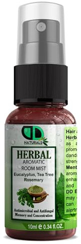 Herbal Aromatic Room Spray | Air Freshener for Home, Car & Office, Long-lasting Fragrance, Smoke free, Non-Toxic, Pillow Mist Spray 10ml (Eucalyptus, Tea Tree, and Rosemary Essential Oils)