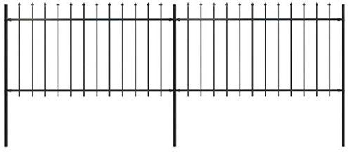 ShGaxin Gartenzaun mit Speerspitzen, Sichtschutz Zaun, ZaunsichtschutzB, Steckzaun, Garten Zaun,Teichzaun, Zaunelemente, Garden Fence, Stahl 3,4 x 1 m Schwarz