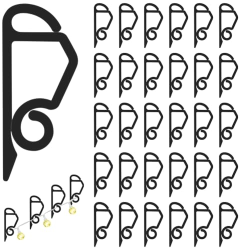 Flintronic Gutter Hooks, 60PCS Gutter Hanging Hooks, Plastic Light Clip | Christmas Lights Gutter Clips, for Fairy, Light String, Xmas String Lights, Birthday, New Year Decoration, Outdoor (Black)