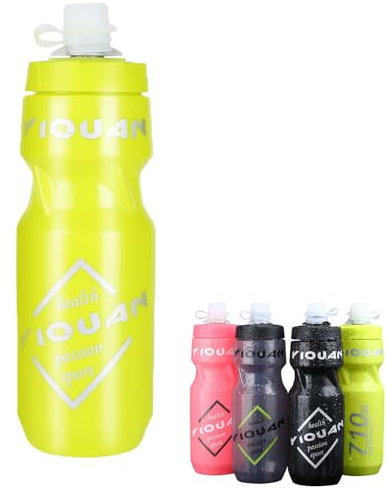 CERFFOOL 710ML Botella de agua para al aire libre Ciclismo Camping Senderismo Carreras Viaje Impermeable PP Bidón Deporte (amarillo