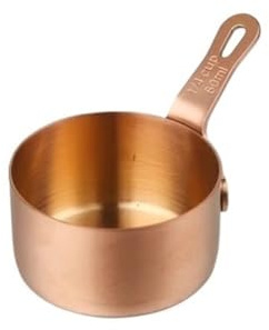 birene Creamer Pitcher Western Steak Plate Sauce Cup Pepper Sauce Cup Stainless Steel Sauce Dish with Handle Tomato Fries Dipping Dish Gravy Boats(Gold,Small)