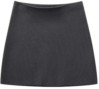 Vsadsau Damen Strickset Langarm Covered Button V Ausschnitt Cardigan Mantel und High Waist Mini Rock, Grau9 Rock, M