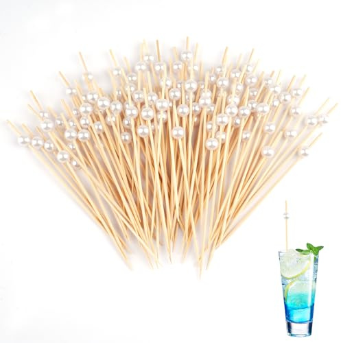 100 Stück Zahnstocher,Cocktailspieße Deko,Cocktail Zubehör,Holzspieße | Spieße Fingerfood, Zahnstocher Holz, Buffet Zubehör, Spiesse für Snacks Fingerfood Partys