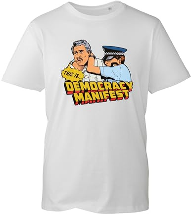 This is Democracy Manifest T-Shirt, Democracy Manifest T-Shirt, Funny Chinese Meal Graphic T-Shirt Unisex Gift Tee Top (White, 12 Years)