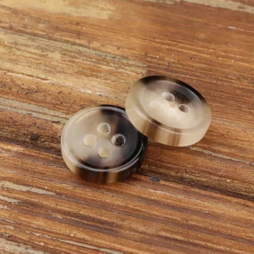 Buttons,10/20PCS 18L Scalpel Horn Button 12mm Small Real Horn Buttons Suit Set Round Buffalo Bone Horn Button 2 Hole Coat Buttons for Crafting(20PCS)