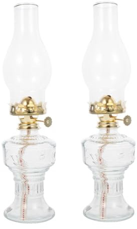 Ciieeo 2stücke Retro Petroleumlampe Glas Öllampe Tischlampe Dekoration Petroleumlampe Schmücken Glasöllampe Tischöllampe Tischornament