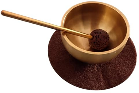 Mini Tibetische Klangschale mit Engelsklang, das Herz tröstet, Tibetanische Klangschalen-Set mit Klöppel und Kissen, Tragbares Meditationsinstrument und Stressabbau, Tibet-Schalen