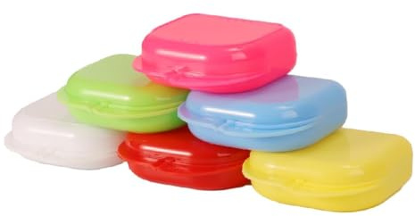 Ensemble de 6 Boîtes de Rangement pour Appareils Dentaires - Boîtes Multicolores pour Prothèses, Orthèses, Protège-Dents, et Plus, Matériel Durable et Design Élégant, Fermeture Sécurisée, Portable et