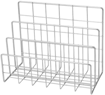 Zeitschriftensammler aus Metall, für Büro, Schreibtisch, Ordnungsordner, Organizer, langlebiger Aktenhalter, Papierbriefsortierer, multifunktionales Aufbewahrungsregal (weiß, 17,5 x 9 x 13,3 cm)