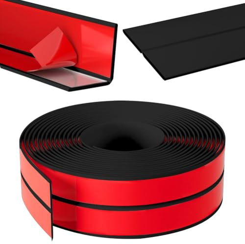 Battiscopa autoadesiva impermeabile, nero, 8 m, 20 mm x 20 mm