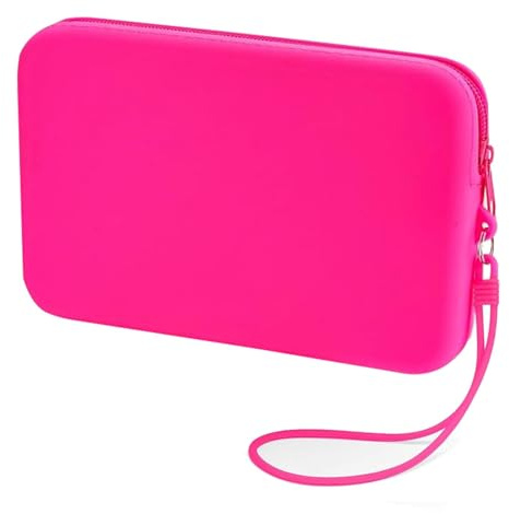 XFSRG Custodia Impermeabile Smartphone in Silicone di Grande Capacità Custodia Protettiva con 6 Pezzi Florales Accessori per Spiaggia(Rosa)
