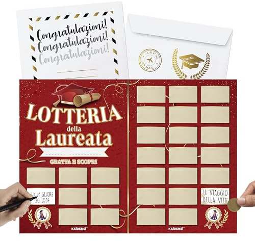 KAÏDENSÏ Regalo Laurea Donna - Gioco Gratta e Vinci Personalizzato - Scherzi Regali Divertenti