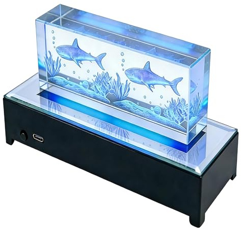 LED Light Base Lighted Base for Glass Art - 7-Color Changing Luminous Display Lights Stand & Tray, for 3D Glass Artworks, Crystals, Acrylic Products, Jewelry - Indoor Decoration Pedestal -no cube