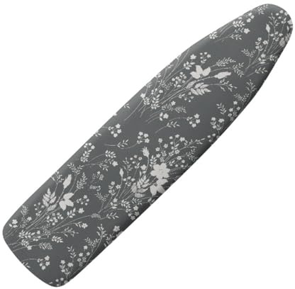 Housse Table à Repasser 140x55 Imprimer Gris Taille Universelle, avec Rembourrage, Cordon de Serrage, résistant aux brûlures et à la saleté, Durable et Facile à Installer