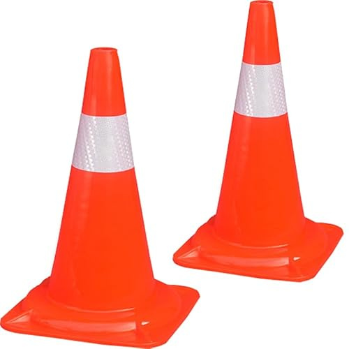 QYDZSHOP Traffic Cone, 45 CM Road Safety Reflective Traffic, PVC Material, High-brightness Lattice Reflective Film, Portable Wind Resistant Traffic Cone, for Construction Traffic Parking