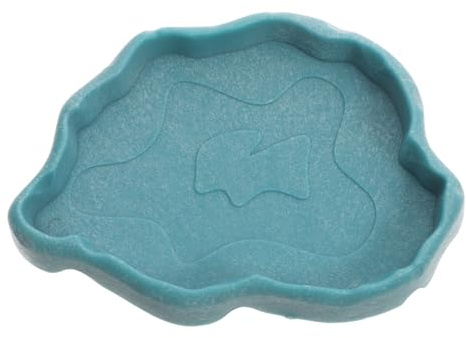 Toyvian Reptilskål i Resin för och Mat Liten Blå Reptilvänlig Design för Sköldpaddor Ödlor Geckoödlor och Ormar Utrymmessparande och Hållbar för Hem och Djuraffärer