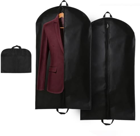 2 Stk Kleidersack Herren Frauen,Anzugtasche,Kleidersack Reise(60x120cm) | Faltbare Kleiderhülle mit Griffen, Anzug Schutzhülle Kleidersäcke, Kleidertasche, Anzughülle für Anzugsack Jacken Kleid