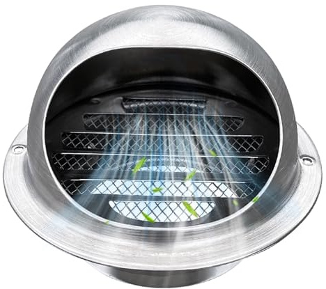 Ventilationsgaller Utomhus med Fågelskyddsgaller, Väderskyddsgaller Runt, Frånluftsgaller Rostfritt Stål, Ventilationsskydd Yttervägg, Ø50mm-300mm för Kök Kontor(250mm(9.8″))