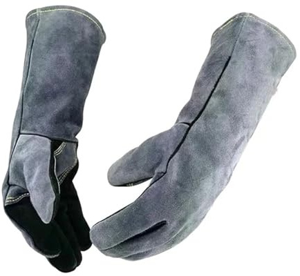 40 cm Lange Schweißerhandschuhe, doppellagig, hitzebeständig, durchstichfest, for sichere Gartenarbeit