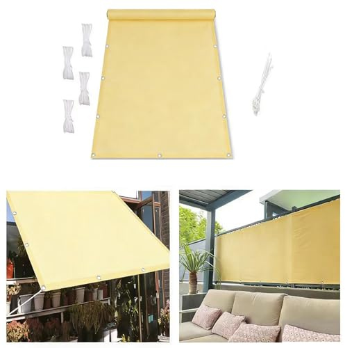 AUWUUA Toldo Vela de Sombra 1.5x2.5M Rectangular Impermeable Toldos Exterior Terraza Protección 95% Rayos UV, Toldo para Sombra con Ojales para Jardines, Terrazas y Patios, Balcón, Color Arena