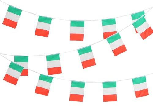GATHINESS Banderines de Banderas Italianas para Fanáticos, de Poliéster Resistente al Desvanecimiento Colores Vibrantes, Ideales para Eventos Deportivos y Decoración Interior