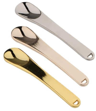 Genérico Set de 3 Espátulas de Maquillaje Pequeñas de Aleación de Zinc Diseño Versátil y Superficie Lisa para Aplicación de Crema Facial y Cosméticos en Mujeres