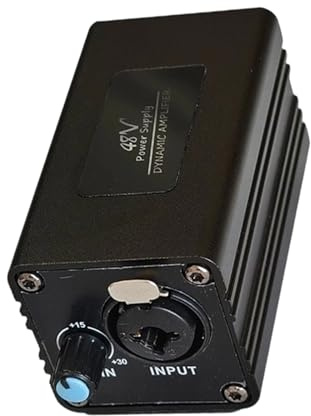 Piceioep Amplificatore microfonico Professionale Potenza 48V per microfoni dinamici Amplificatore Pickup dinamico con Uscita XLR Regolabile