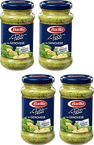 Barilla: Pesto alla Genovese With fresh basil - 6 Ounce (170g) Bottles (Pack of 4) - [ Italian Import ]
