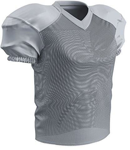 CHAMPRO boys Youth Stretch Polyester Practice Football Jersey, Silver, Medium