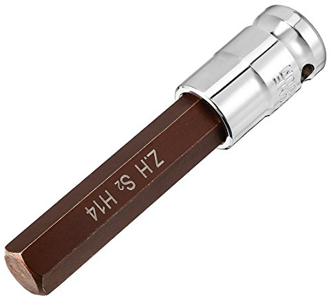 sourcing map 1/2 Empreinte x H14 14mm Douille Hexagonal Pointe S2 Acier CR-V 4 Longueur