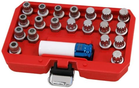 Neilsen CT4226 21pc Locking Wheel Nut Key Set with Tamper Proof Bits and 17mm Socket compatible with BMW & Mini