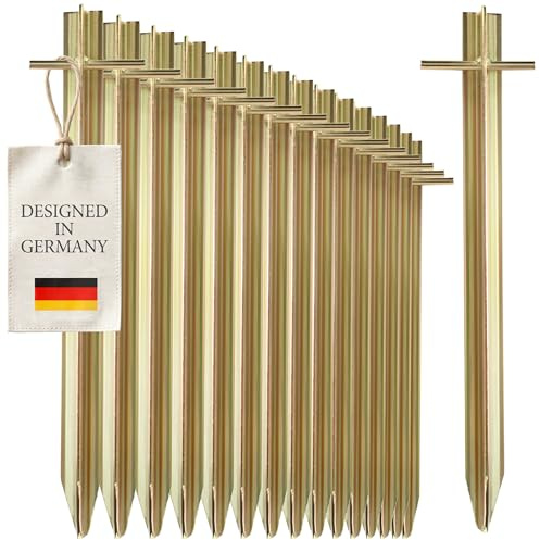 com-four® 16x Zelt-Heringe aus Stahl, Lange und robuste Erdnägel | ideal für normalen und harten Boden