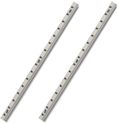 Gedotec Bodenträgerschiene VARI Wandschiene Metall zum Aufschrauben & Einlassen | Regalschiene für Wand-Montage | Länge: 2000 mm | Stahl vernickelt | 2 Stück - Fachbodenträger-Schiene für Regalträger
